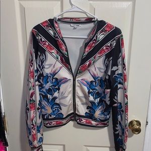 Thin flower print sweater